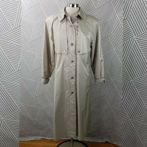 Vintage Fleet Street Womens Trench Coat size 10 Petite long All Weather Career